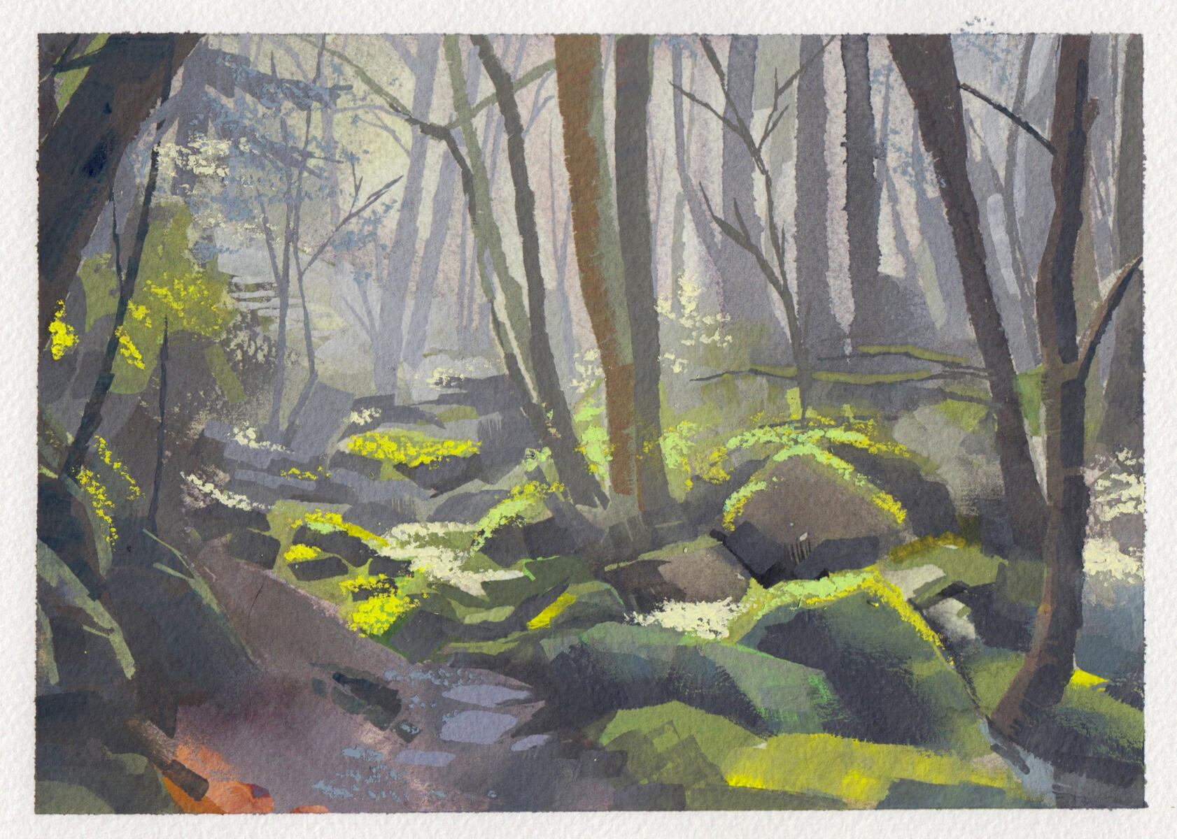 Forest in Gouache