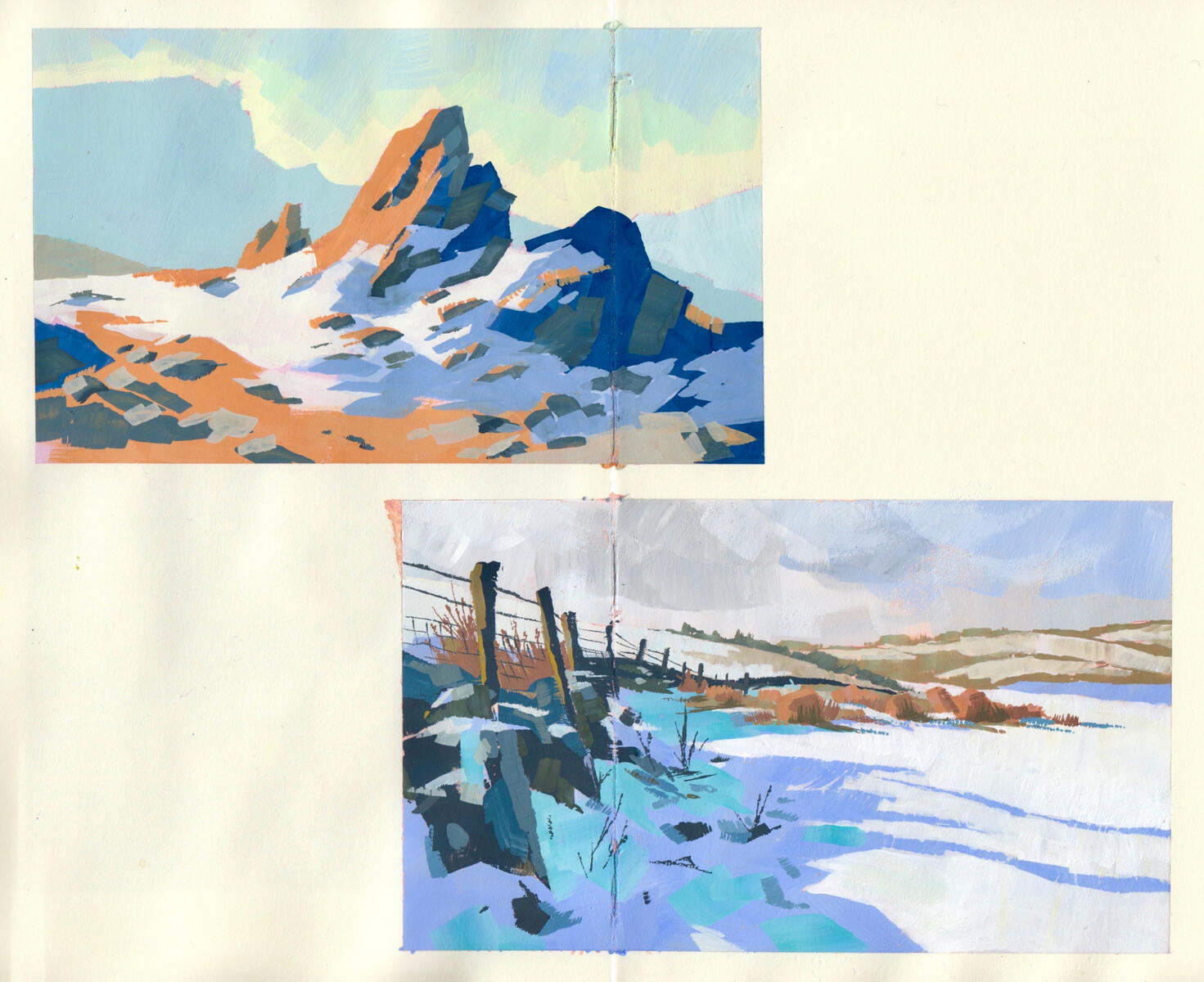 Snow Gouache Studies