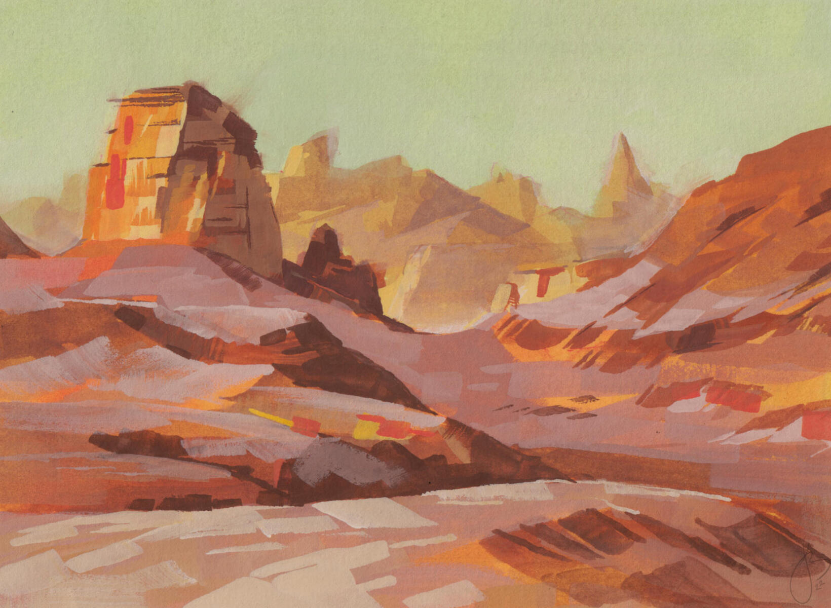 Canyon in Gouache
